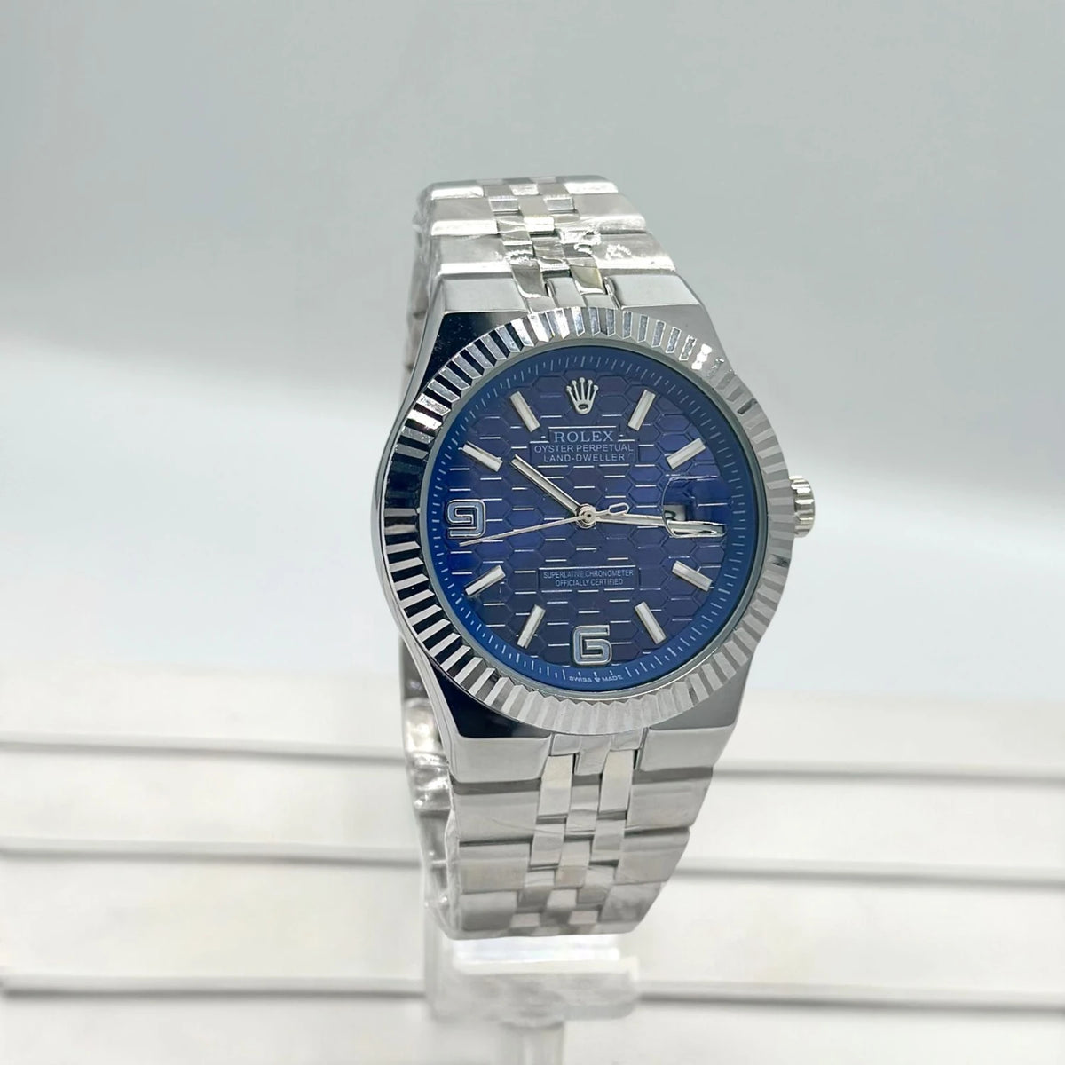 ROLEX LAND DEWELLER | QUARTZ | PREMIUM QUALITY | BLUE DIAL