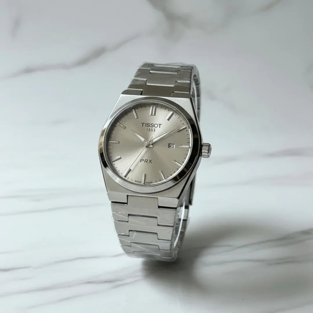TISSOT PRX | QUARTZ | PLAIN DIAL | MASTER CLONE | METAL GREY