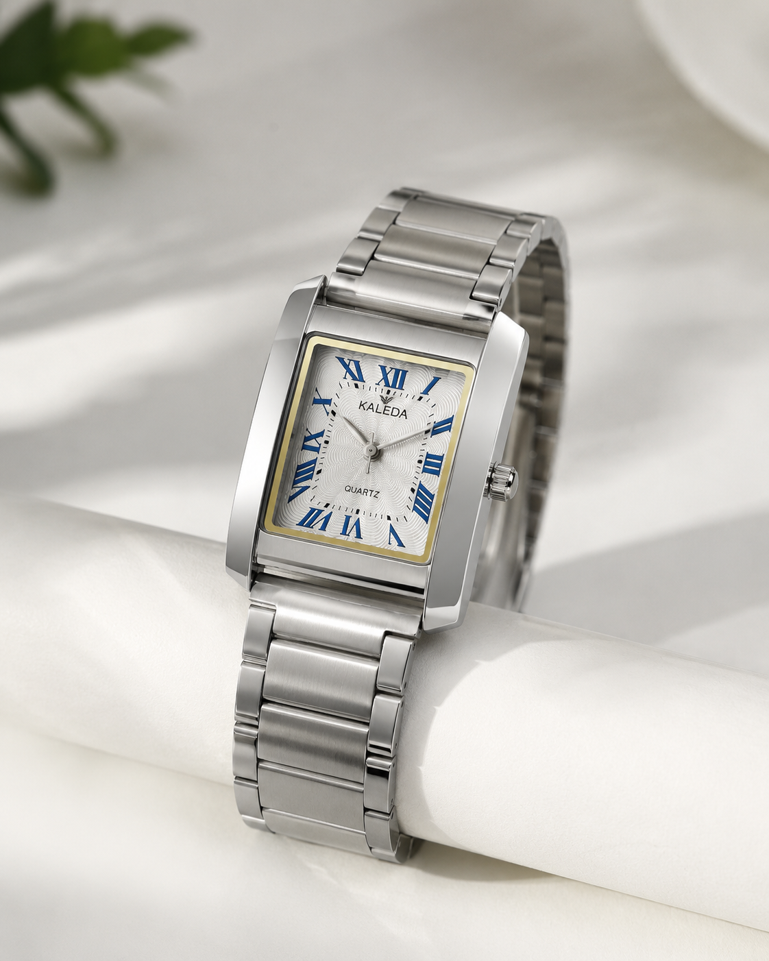 CALEDA RECTANGULAR QUARTZ WATCH | SILVER DIAL | STAINLESS STEEL | PREMIUM QUALITY