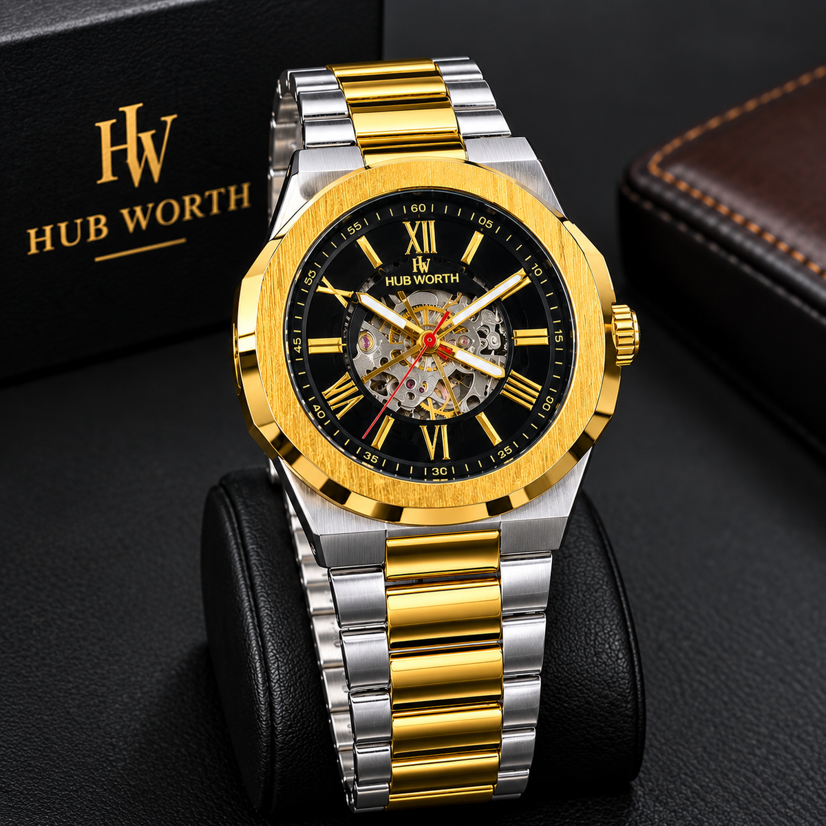 HUB WORTH | SKELETON QUARTZ | BLACK DIAL