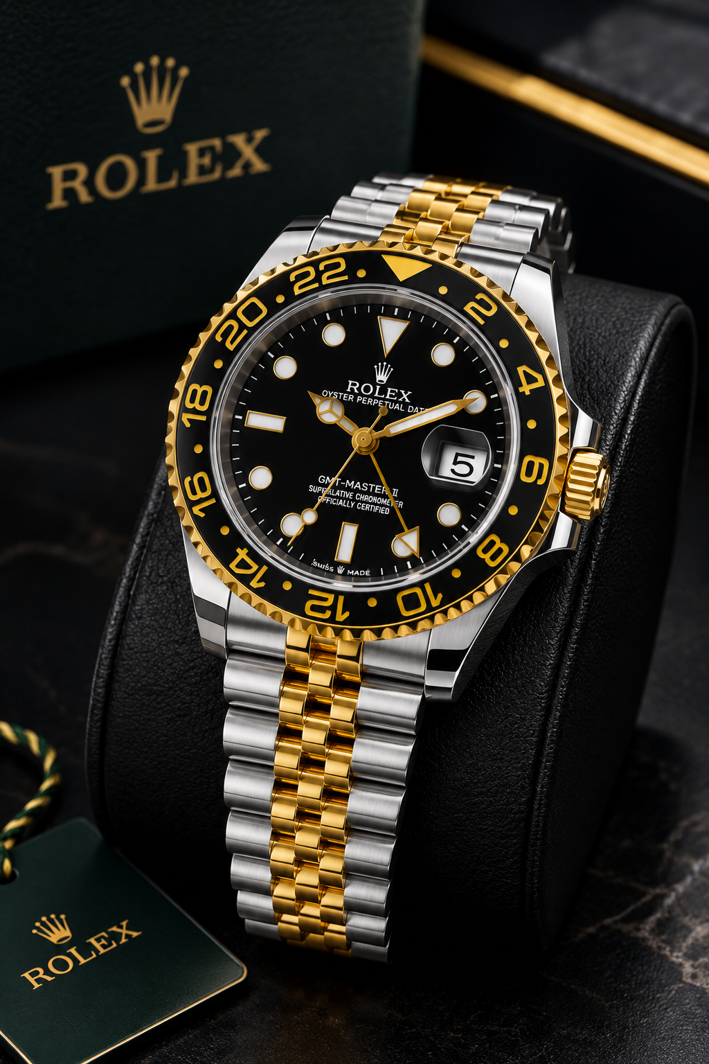 ROLEX GMT | BLACK DIAL | TRUE-TONE BRACELET