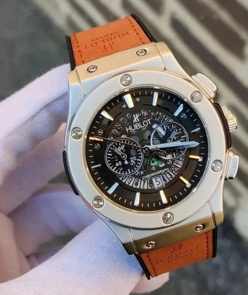 HUBLOT CHRONO LEATHER | GENEVE | BLACK DIAL