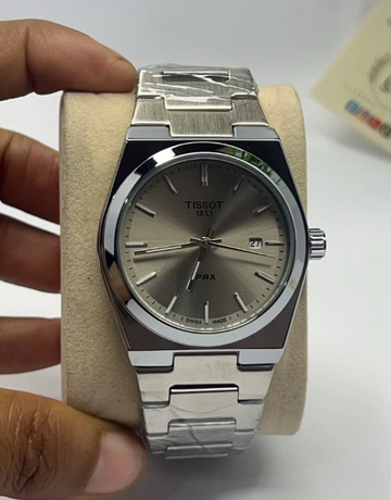 TISSOT PRX | QUARTZ | PLAIN DIAL | MASTER CLONE | METAL GREY