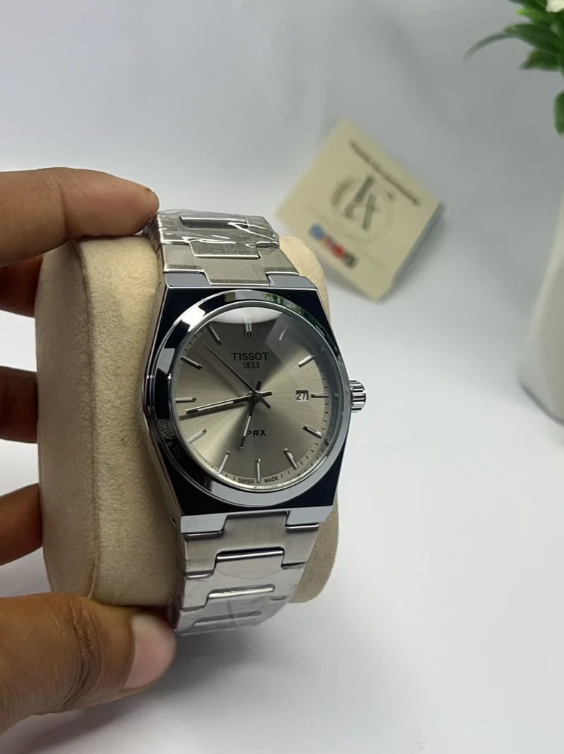 TISSOT PRX | QUARTZ | PLAIN DIAL | MASTER CLONE | METAL GREY