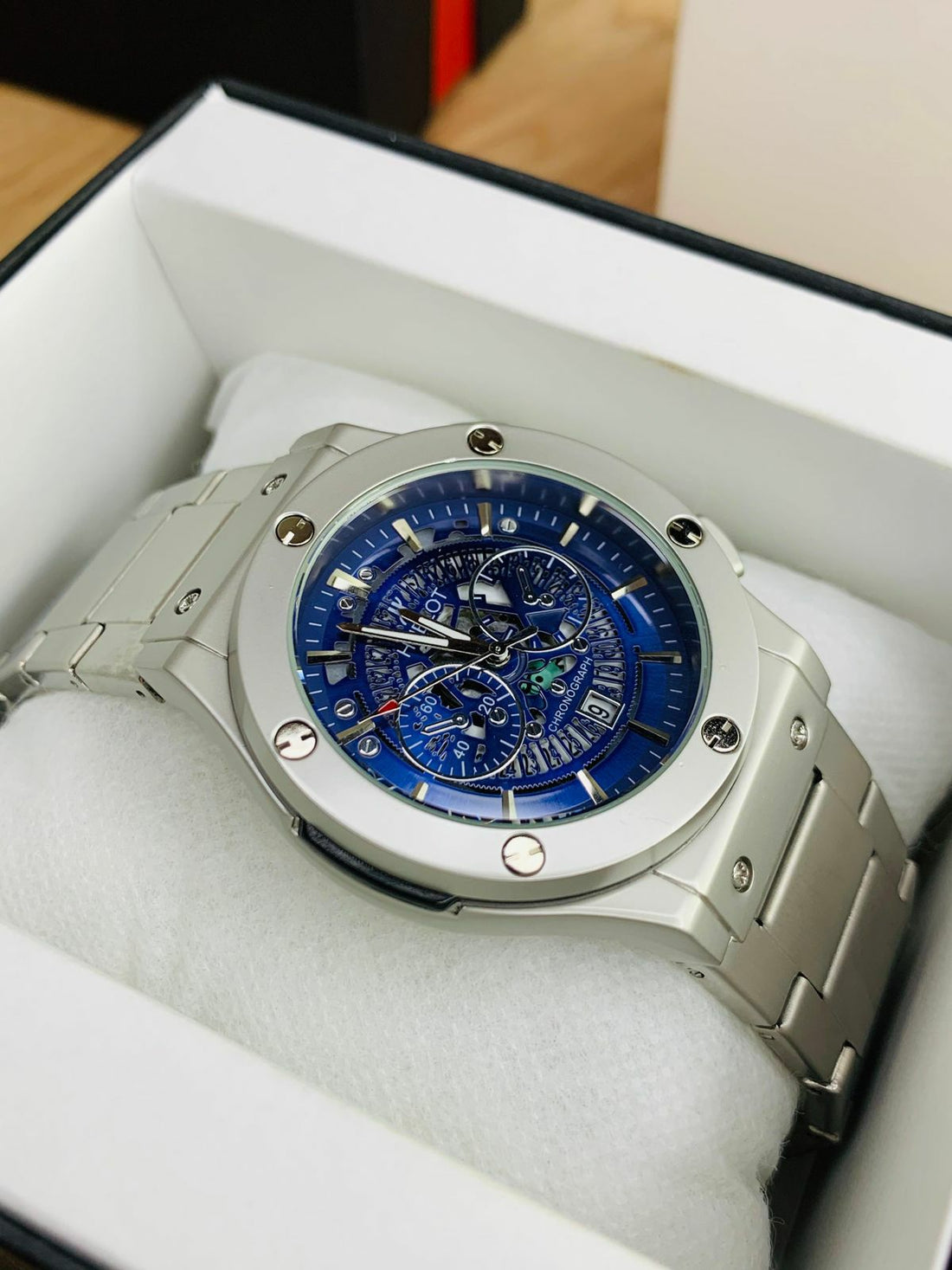 HUBLOT CHRONO STEEL | GENEVE | BLACK DIAL | PREMIUM QUALITY