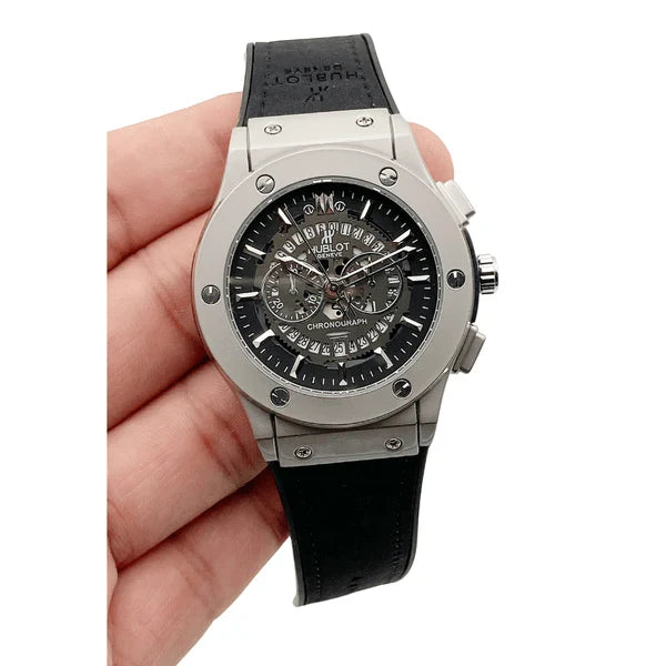 HUBLOT CHRONO LEATHER | GENEVE | GREY DIAL